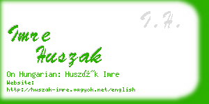 imre huszak business card